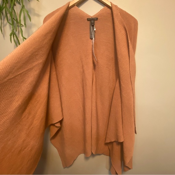 Eileen Fisher Camel Linen Poncho Shawl One Size - Picture 5 of 10